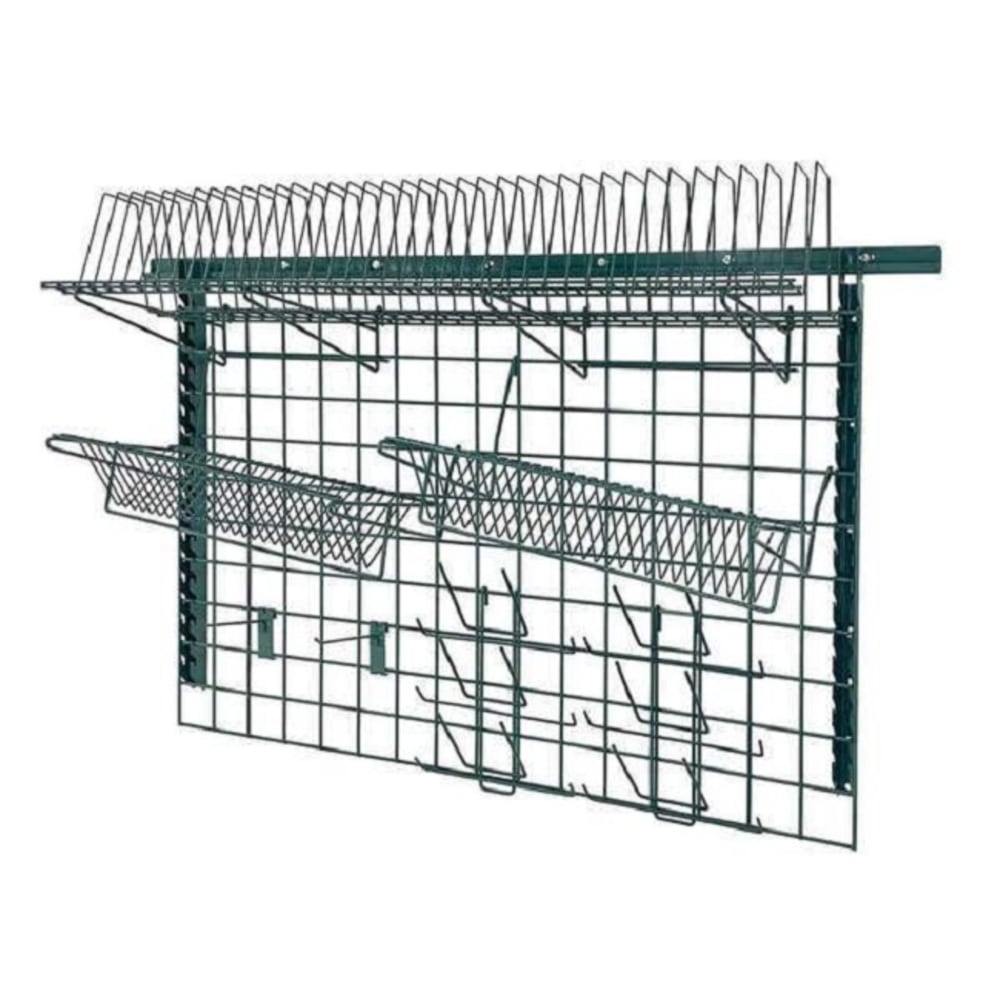 Quantum Expoxy Adjustable Light-Duty Grid Shelving System Kit, 48in x 24in, Green