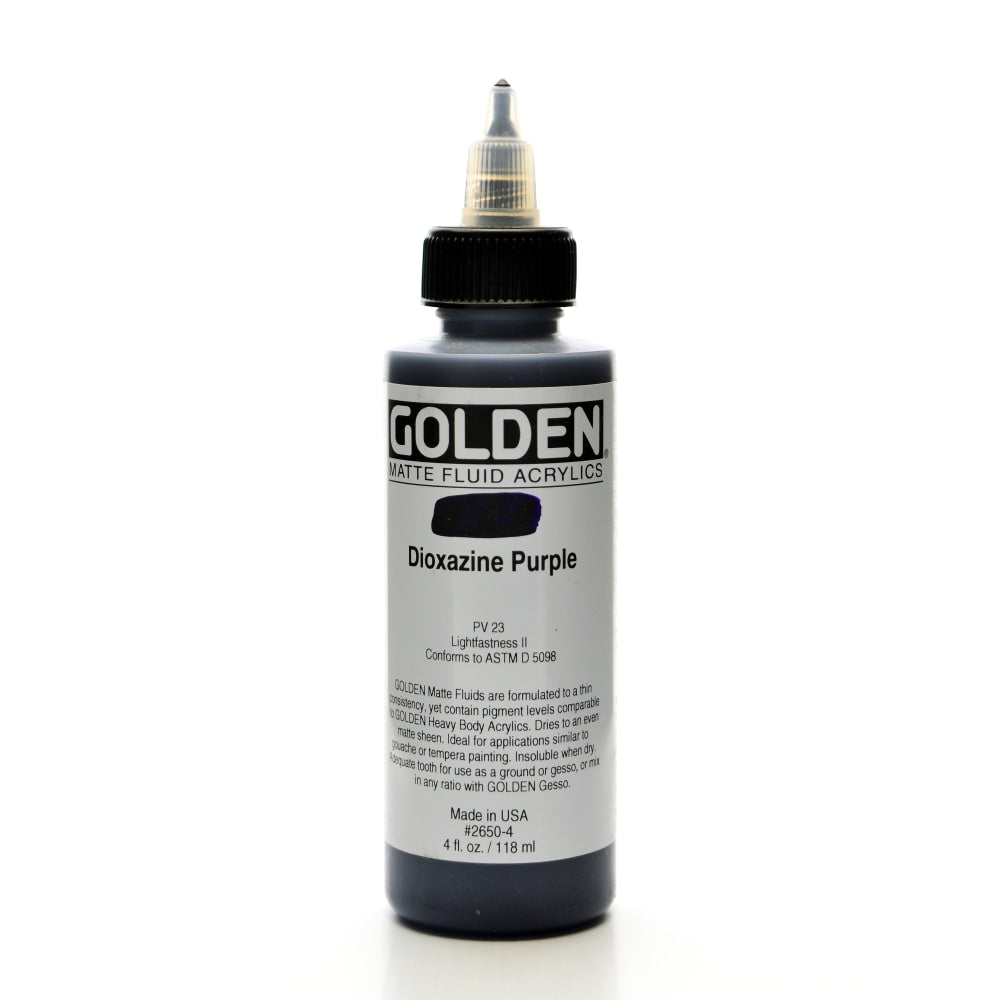 Golden Matte Fluid Acrylic Paint, 4 Oz, Dioxazine Purple