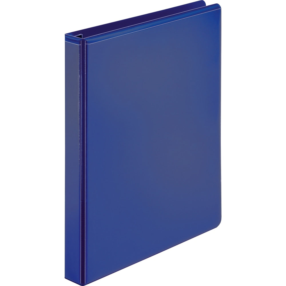 Business Source Navy D-ring Binder - 1in Binder Capacity - Letter - 8 1/2in x 11in Sheet Size - D-Ring Fastener(s) - 4 Pocket(s) - Polypropylene - Navy - 1 Each