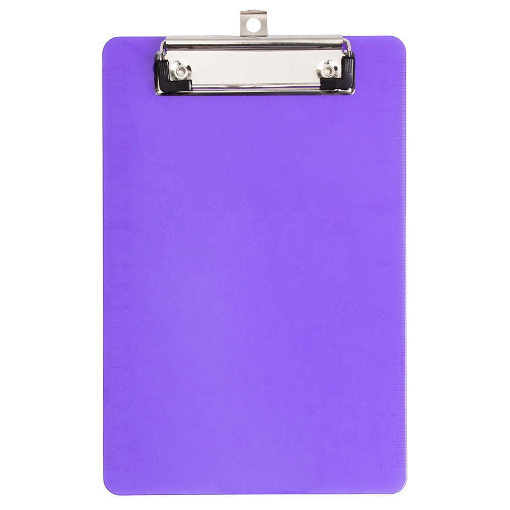 JAM Paper Plastic Mini Clipboard, 6in x 9in, Purple