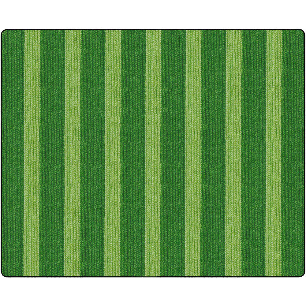 Flagship Carpets Basketweave Stripes Classroom Rug, 10 1/2ft x 13 3/16ft, Green