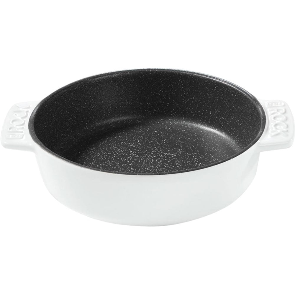 Starfrit The Rock 8.5in Round Ceramic Ovenware - Cooking - Dishwasher Safe - Oven Safe - White - Ceramic Body