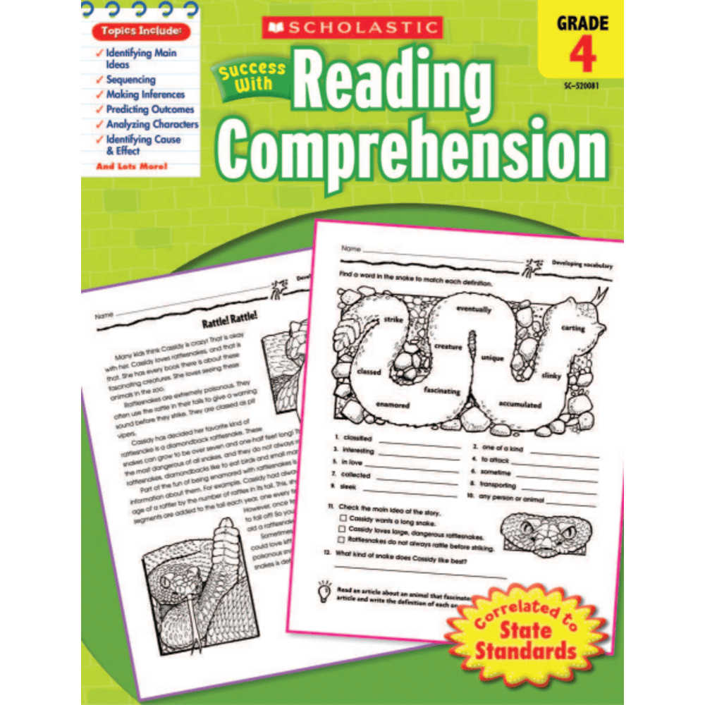 Scholastic Success With: Reading Comprehension Workbook, Grade 4