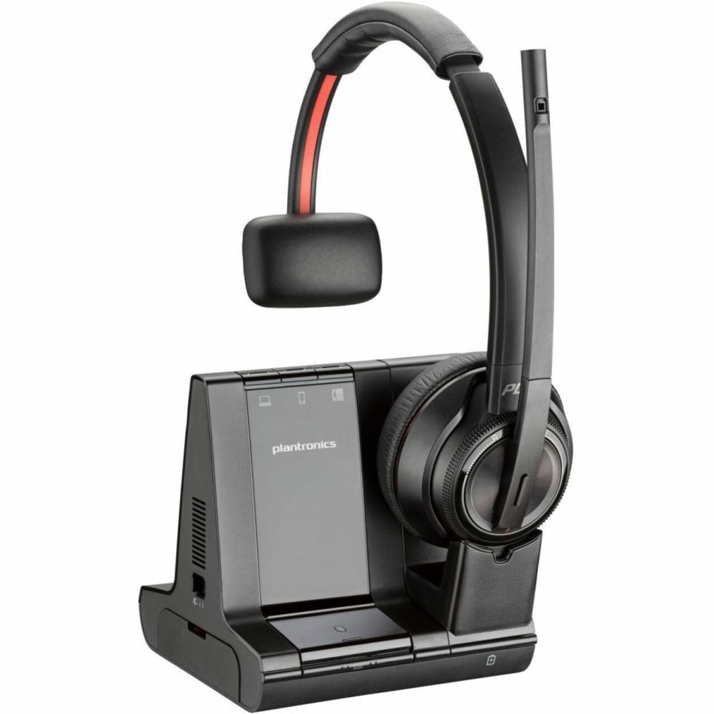 Poly Savi 8200 Office 8210 Headset - Mono - Wireless - Bluetooth/DECT 6.0 - 449.5 ft - 32 Ohm - 20 Hz - 20 kHz - Over-the-head - Monaural - Ear-cup - Noise Cancelling Microphone