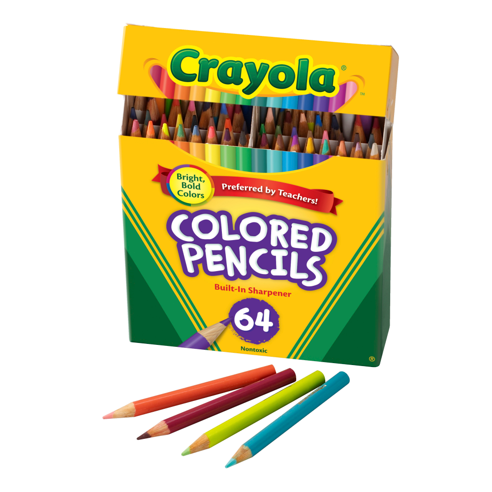 Crayola Kids Color Choice Short Color Pencil Set, Box Of 64