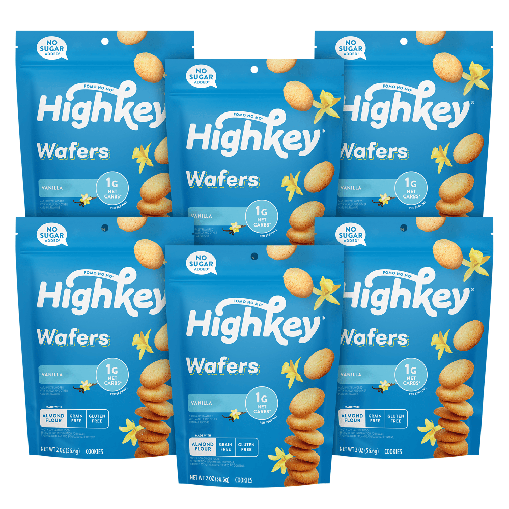 High Key Vanilla Wafers, 2 Oz, Case Of 6 Bags