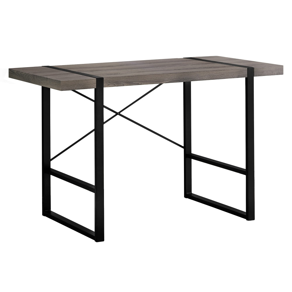 Monarch Specialties Jared 49inW Computer Desk, Dark Taupe/Black