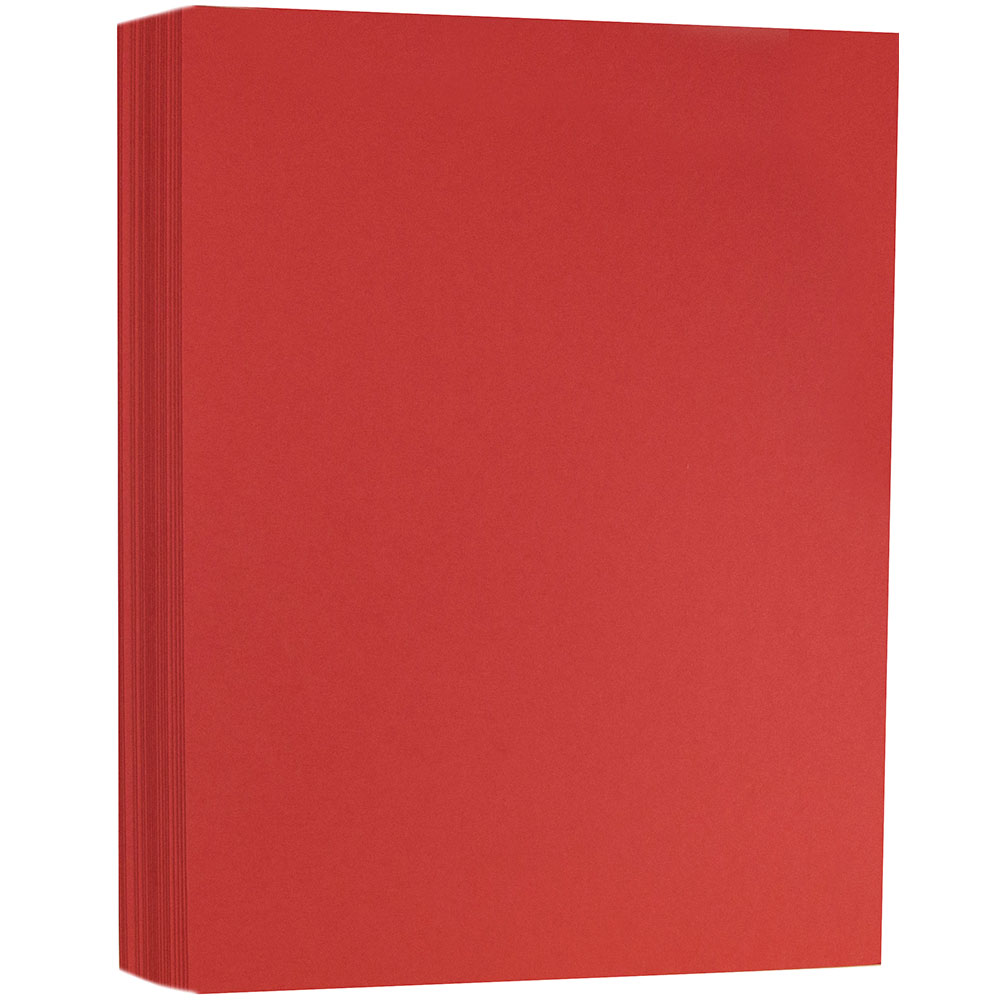 JAM Paper Card Stock, Red, Letter (8.5in x 11in), 130 Lb, Pack Of 25