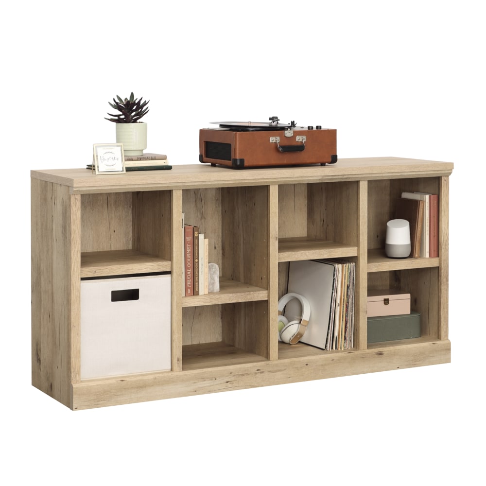 Sauder Aspen Post TV Console With Open Cubby Storage For 65in TVs, 29-7/8inH x 59-1/8inW x 16-1/8inD, Prime Oak