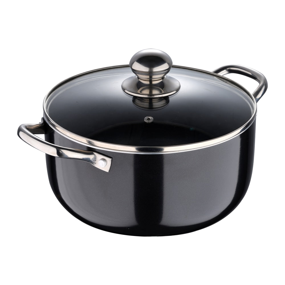 Bergner 7.3-Quart Aluminum Non-Stick Dutch Oven, Black