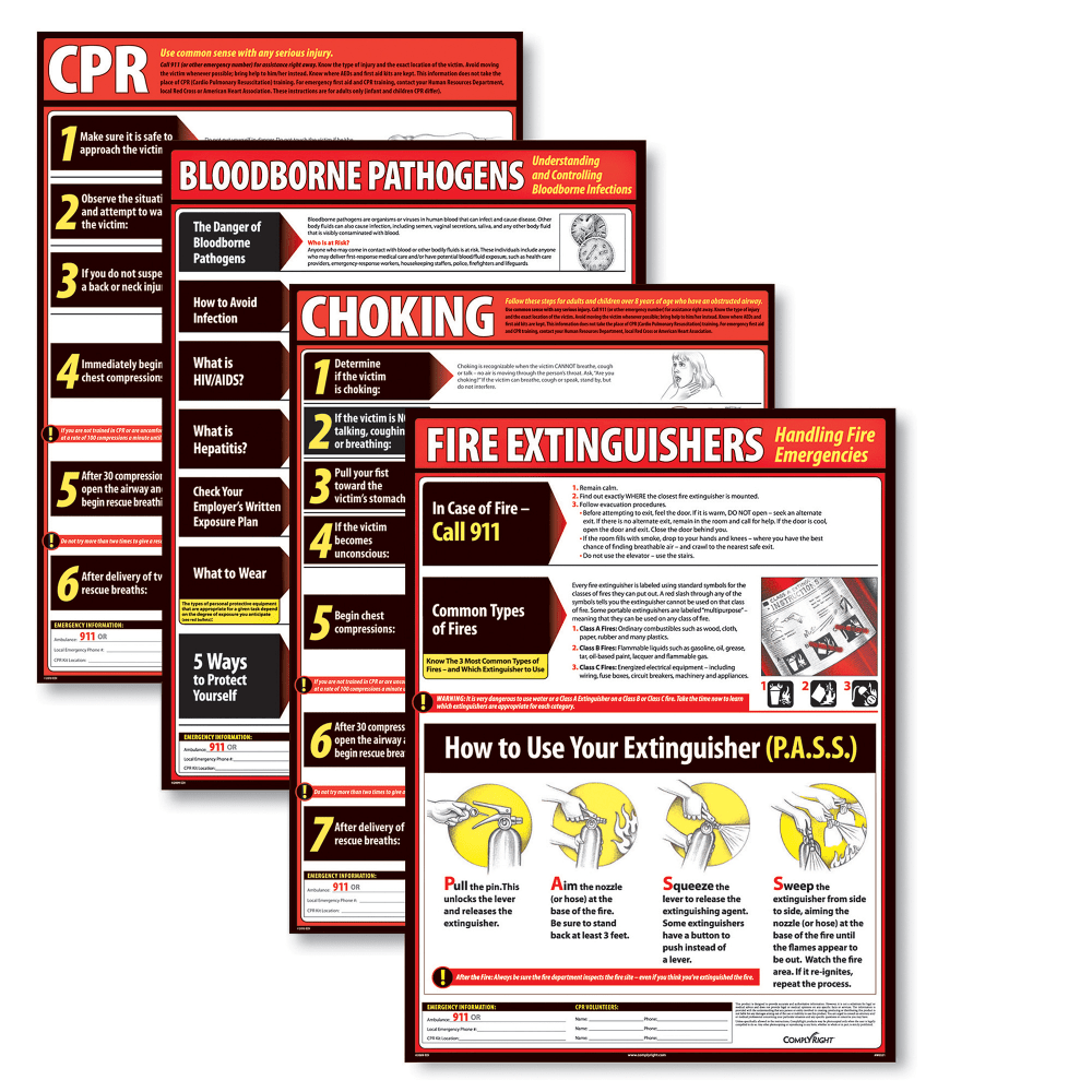 ComplyRight Lifesaving Poster Set, 18in x 24in