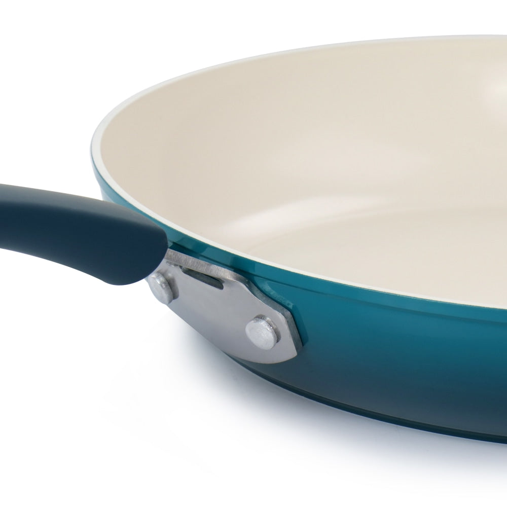 Oster Corbett Non-Stick Aluminum Frying Pan, 2-3/16inH x 12inW x 20inD, Turquoise