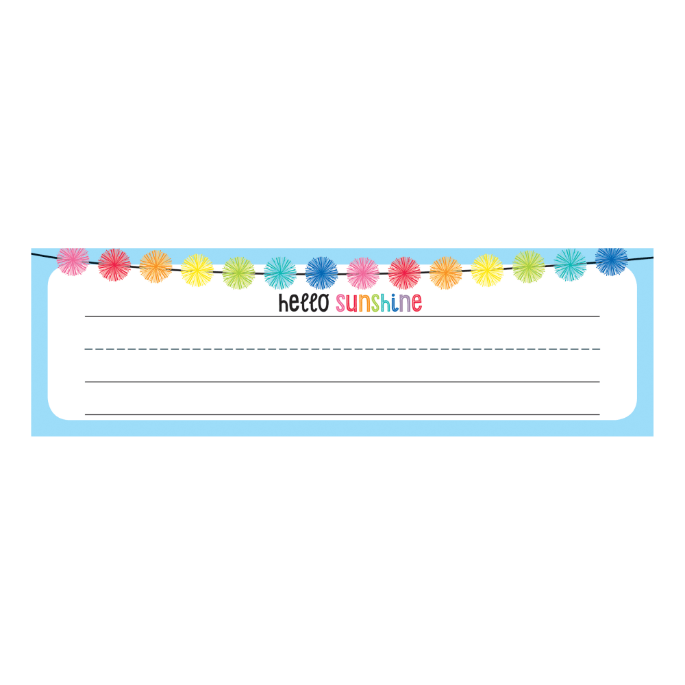 Schoolgirl Style Desk Nameplates, 9-1/2in x 2-7/8in, Hello Sunshine, Pack Of 36 Nameplates