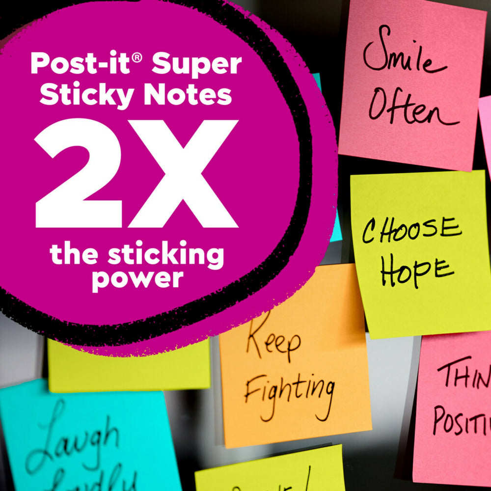 Post-it Super Sticky Pop Up Notes, 3 in x 3 in, 10 Pads, 90 Sheets/Pad, 2x the Sticking Power, Energy Boost Collection