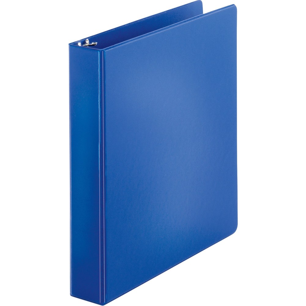 Business Source Basic 3-Ring Binder, 1 1/2in Round Rings, Dark Blue