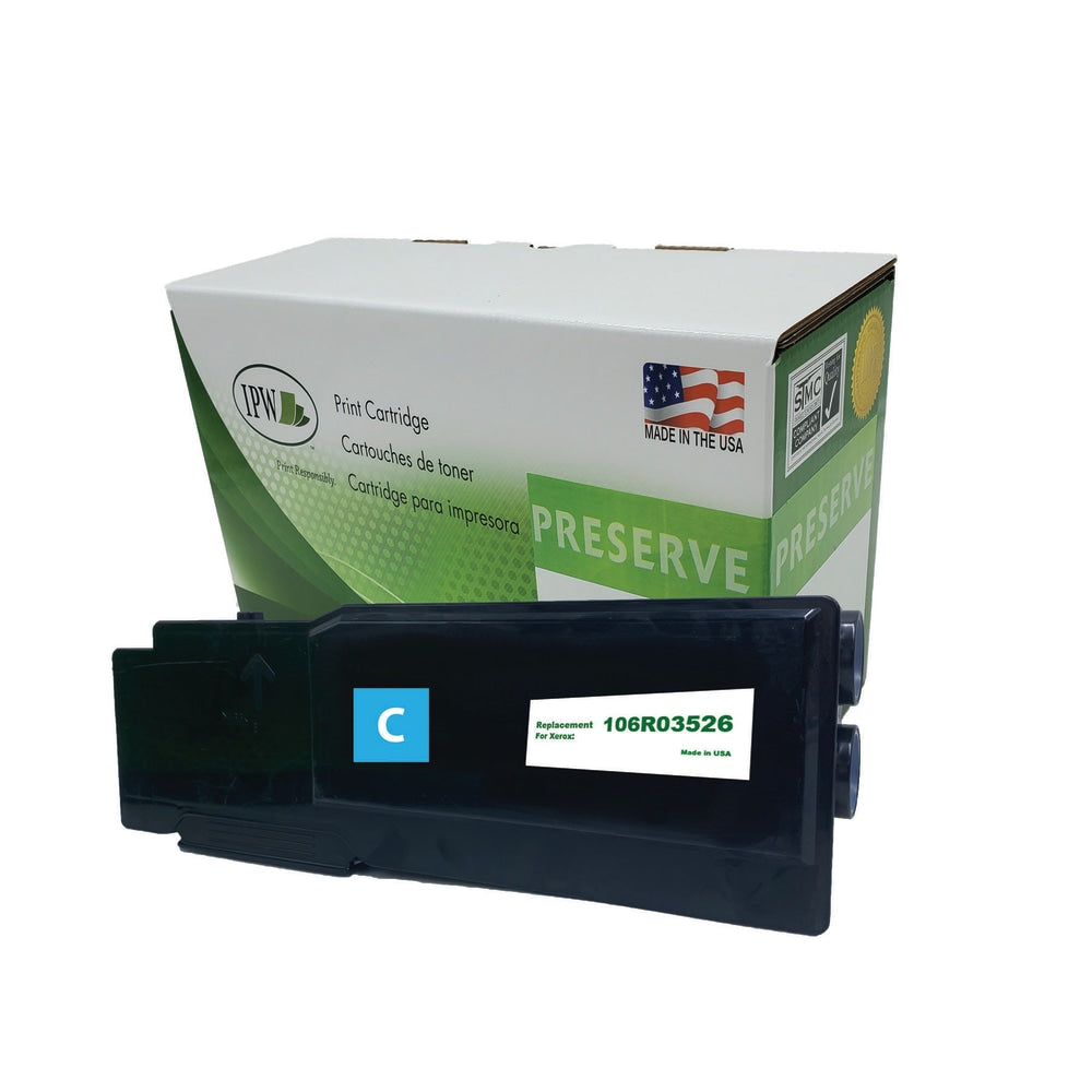 IPW Preserve Remanufactured Cyan Extra-High Yield Toner Cartridge Replacement For Xerox 106R03526, 106R03526-R-O