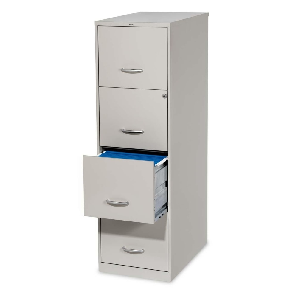 WorkPro 26-1/2inD Vertical 4-Drawer Letter-Size File Cabinet, Putty