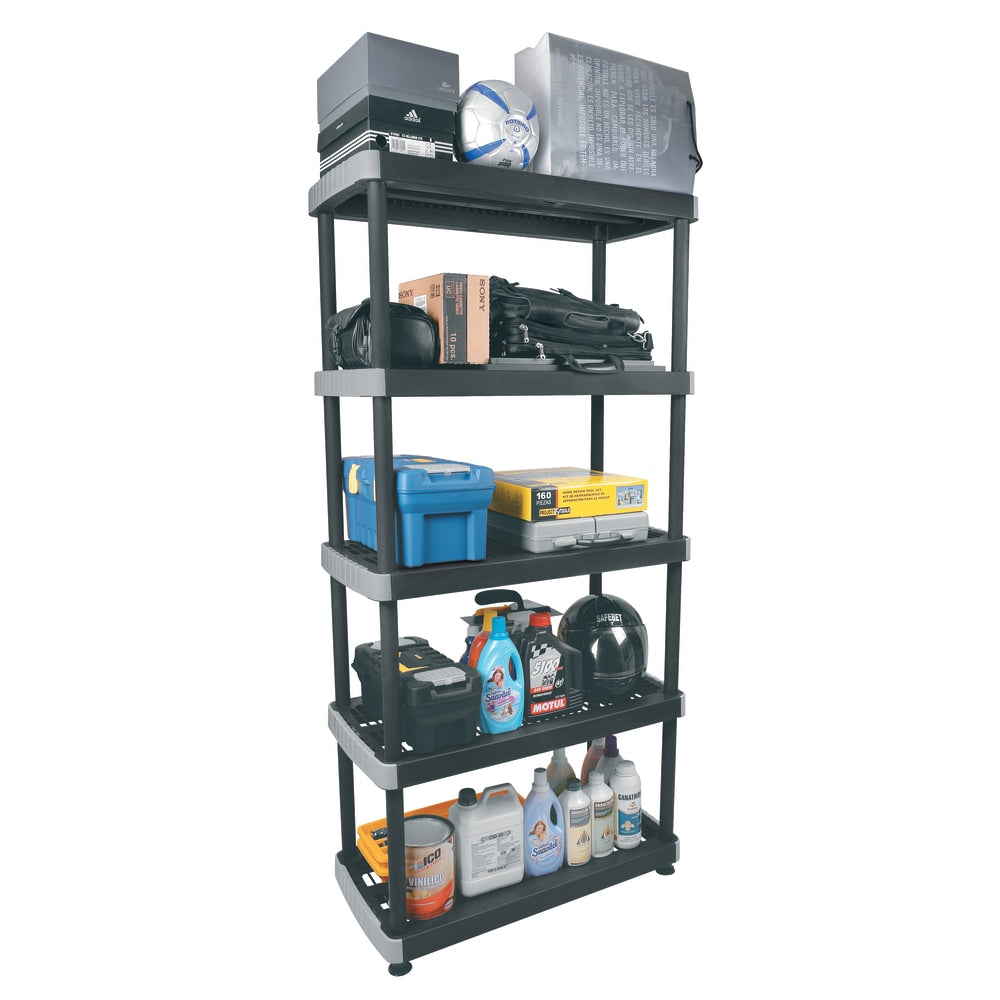 Rimax Heavy-Duty Storage Shelves, 5 Tiers, Black