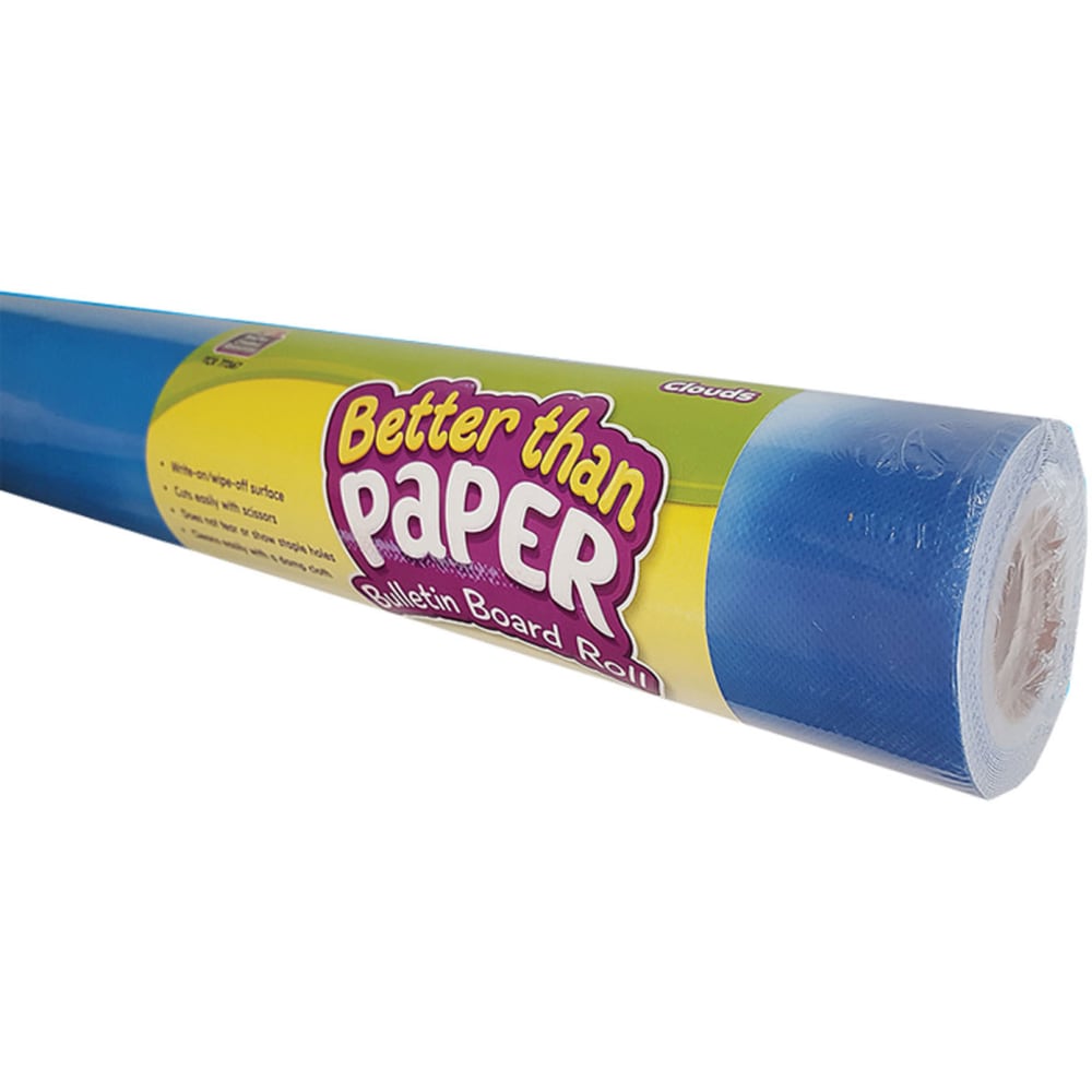 Teacher Created Resources Better Than Paper Bulletin Board Paper Rolls, 4ft x 12ft, Clouds, Pack Of 4 Rolls