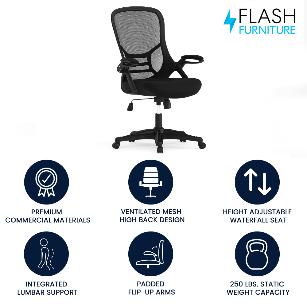 Flash Furniture Porter Ergonomic Mesh High-Back Office Chair, Black