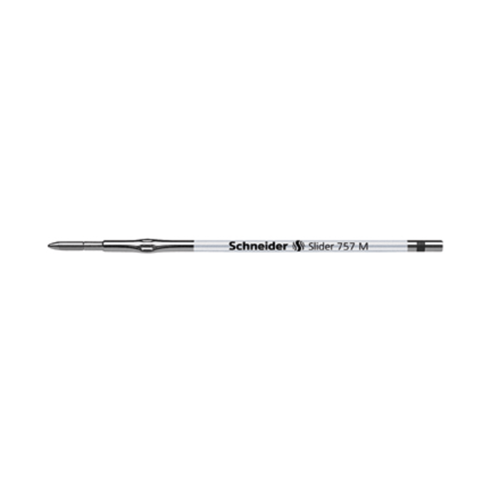 Stride Schneider Slider 757 Refills, For Pulse Pro And Sharky Pens, Medium Point, Black Ink, Pack Of 10