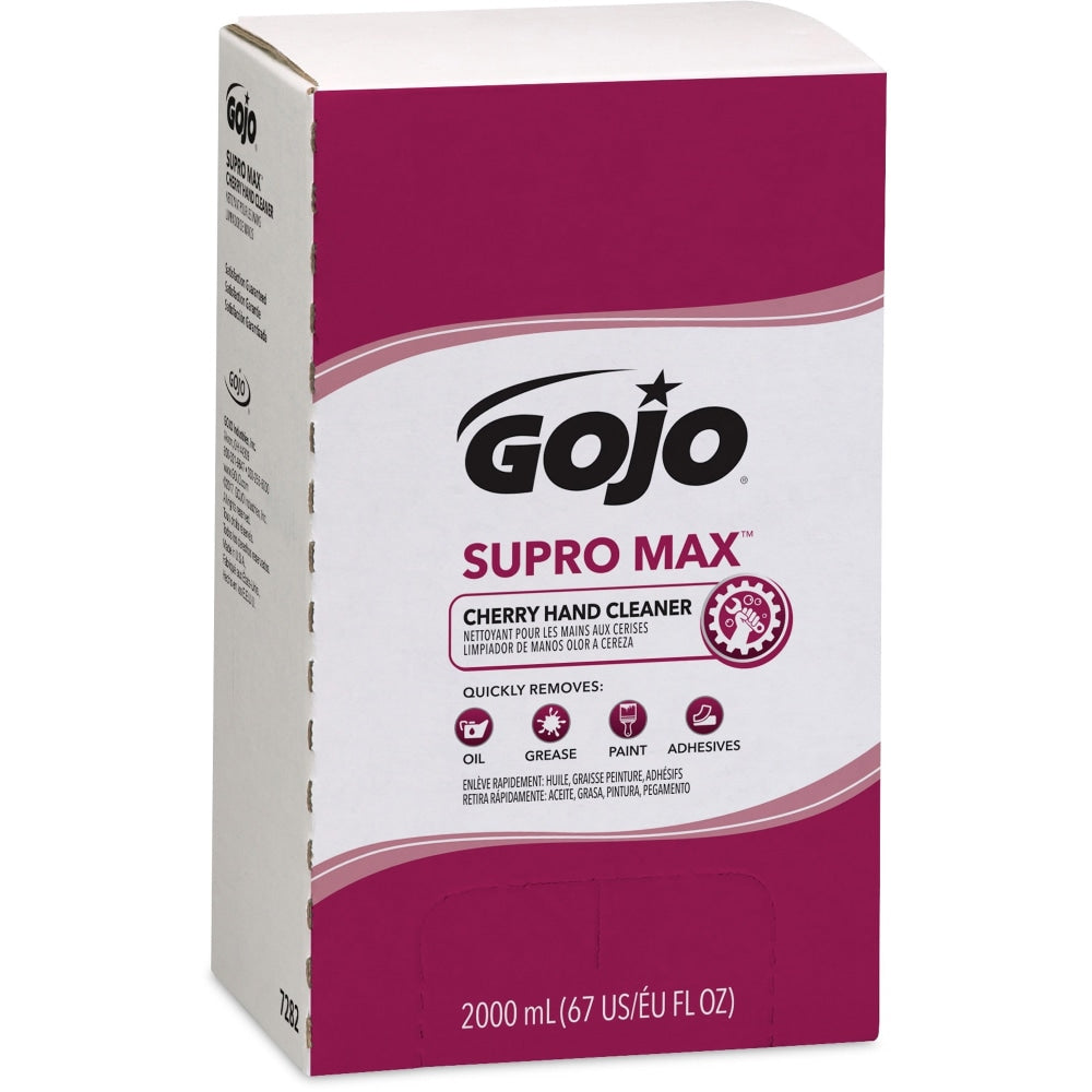 Gojo Supro Max Cherry Hand Cleaner - Cherry Scent - 67.6 fl oz (2 L) - Adhesive Remover, Soil Remover - Hand - Tan - 1 Each