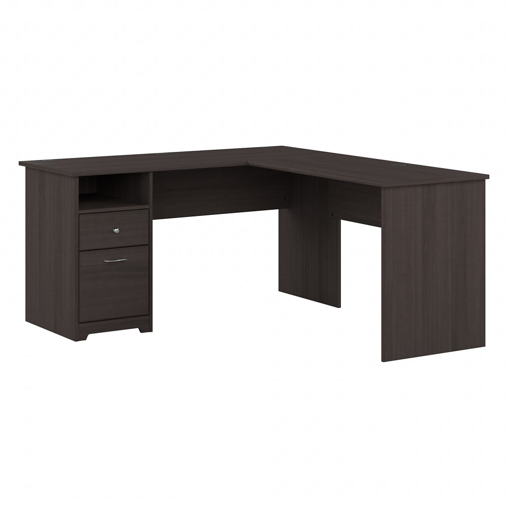 Bush Business Furniture Cabot 60inW L-Shaped Corner Desk With Drawers, Heather Gray, Standard Delivery