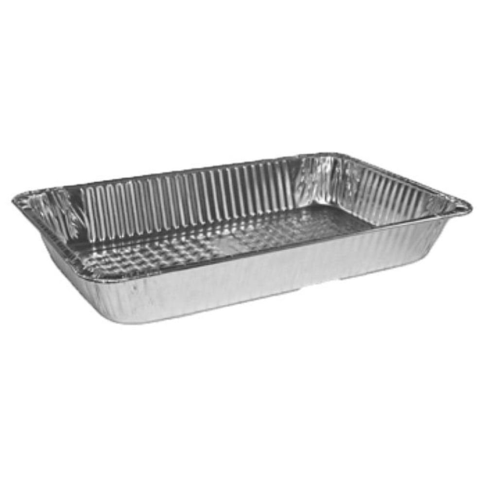 HFA Full Size Foil Pans, 343 Oz, 20 3/4in x 12 13/16in x 3 3/16in, Silver, Carton Of 50