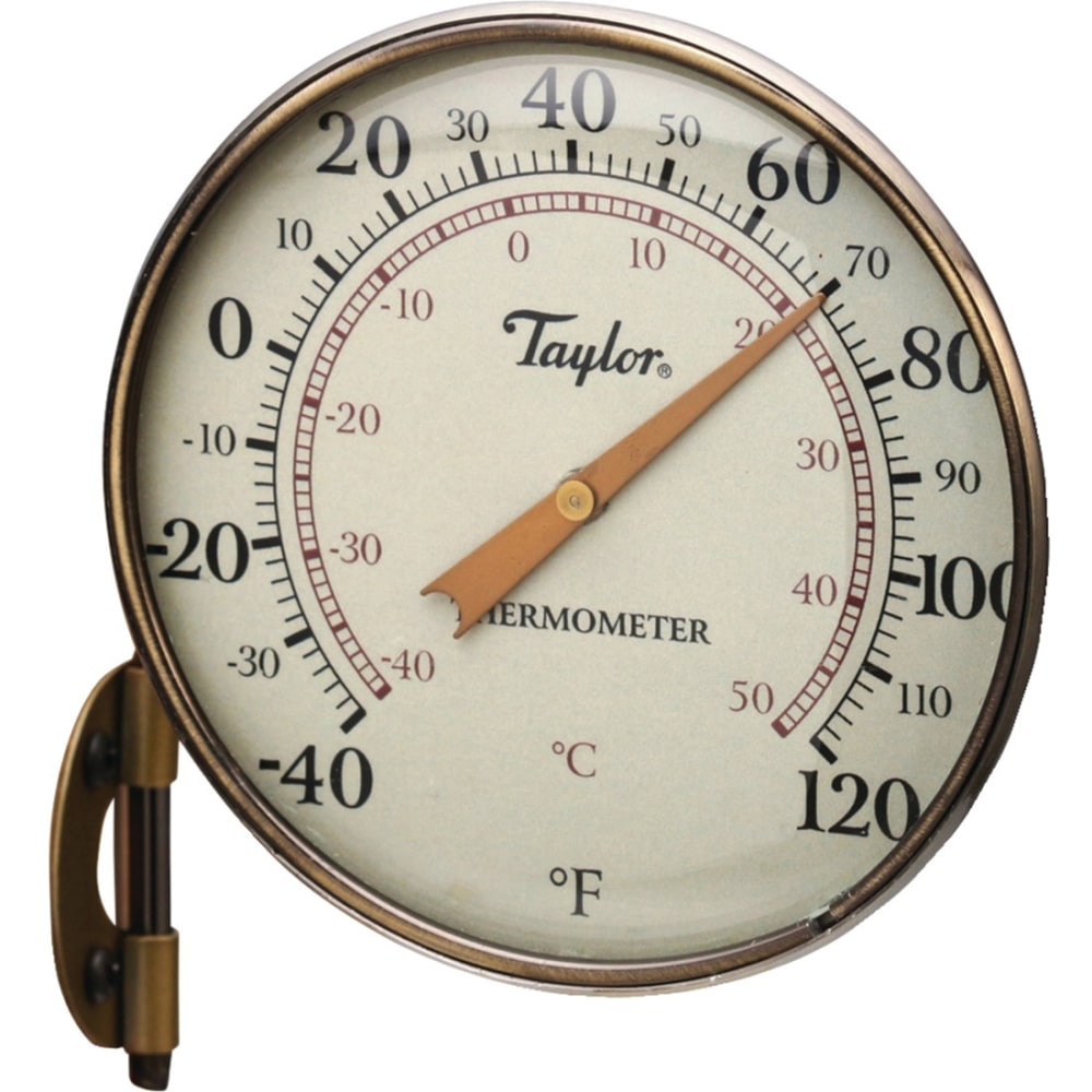 Taylor 481BZN Heritage Collection Dial Thermometer (4.25in) - Easy-to-read Measurement, Weather Proof - For Indoor, Outdoor - Bronze