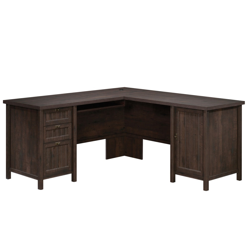 Sauder Costa 65inW L-Shaped Computer Desk, Coffee Oak