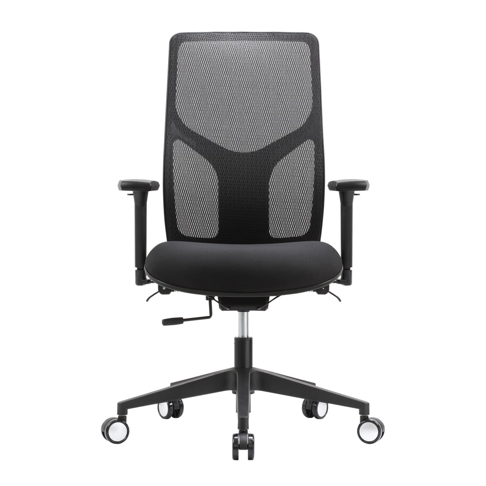 WorkPro 4000 Series Multifunction Ergonomic Mesh/Fabric High-Back Executive Chair, Black/Black, BIFMA Compliant