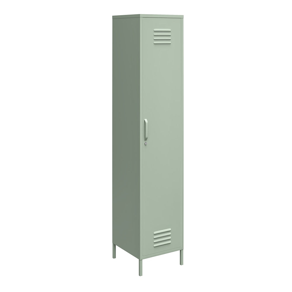 Ameriwood Home Mission District 4-Shelf Single Metal Locker Storage Cabinet, 72-13/16inH x 15inW x 15-3/4inD, Green