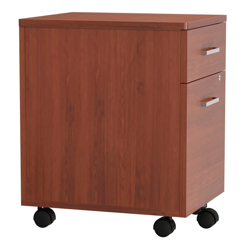 Linea Italia 20inD Mobile Vertical File Cabinet, Cherry