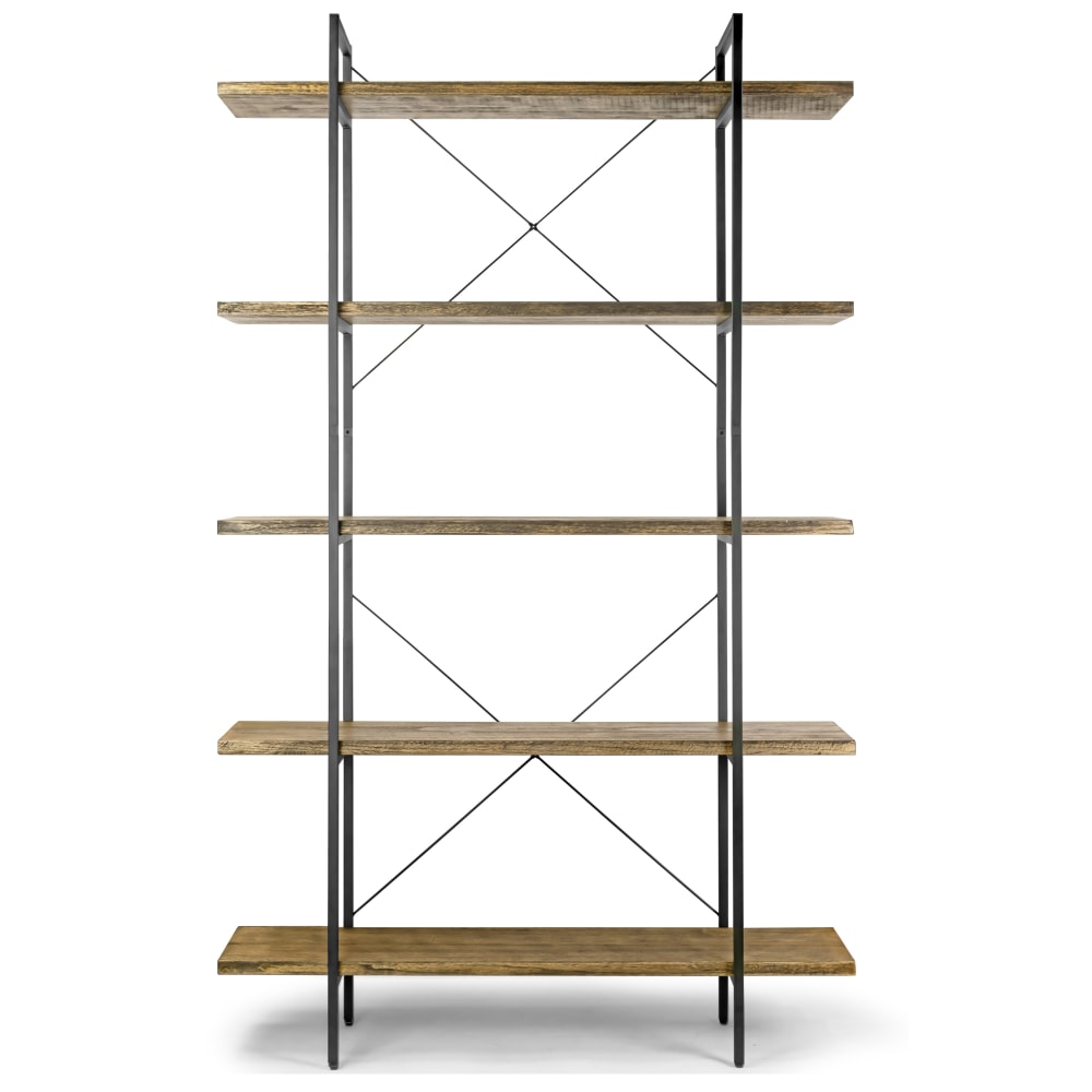 Glamour Home Amrit 85inH Etagere Bookcase, Brown