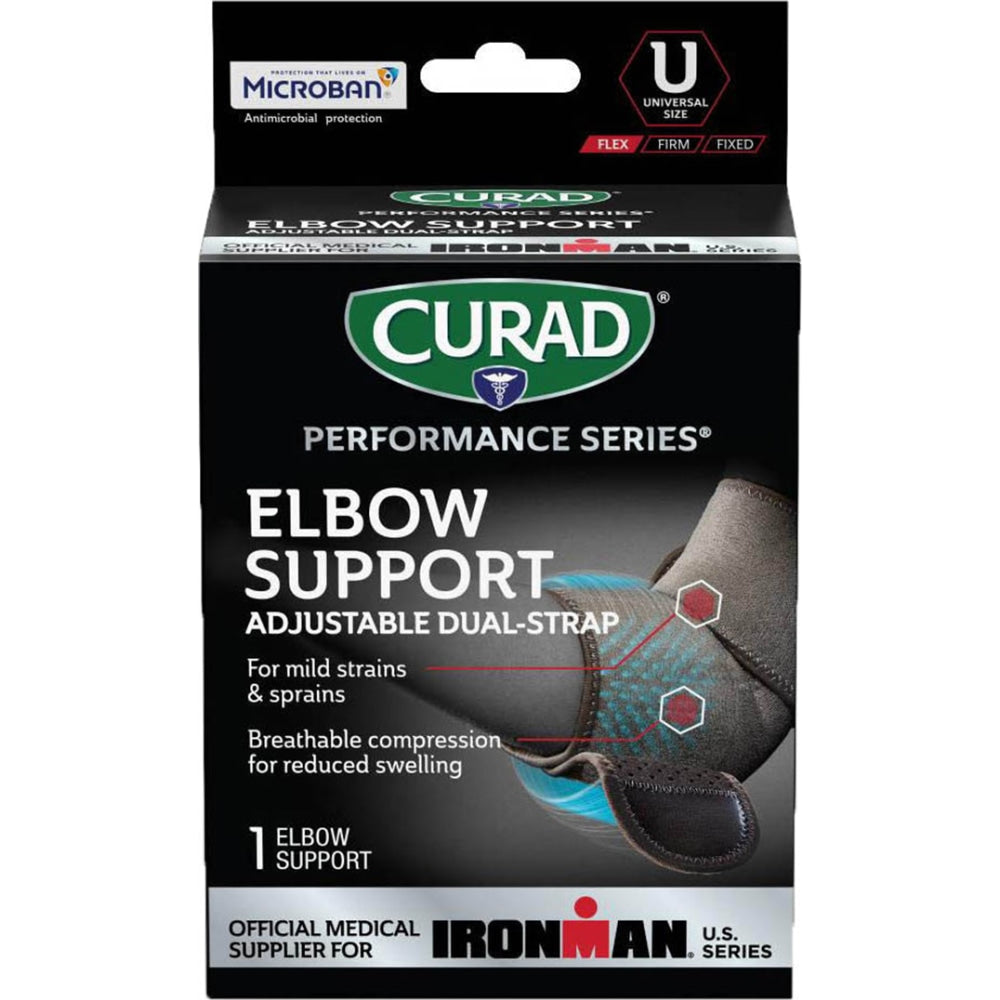 CURAD Performance Series Adjustable Elbow Support, Universal, Black