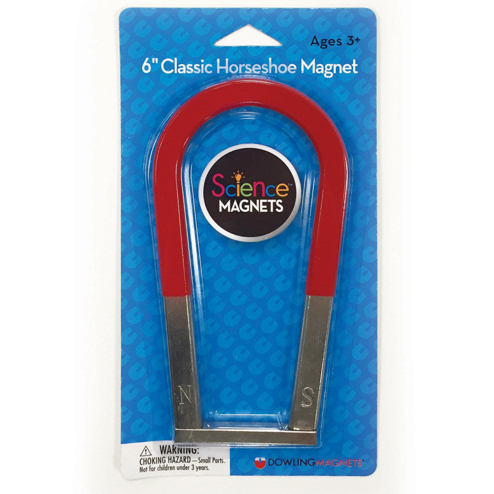 Dowling Magnets Classic Horseshoe Magnets, 6in, Red, Pre-K to Grade 8, Pack Of 2 Magnets