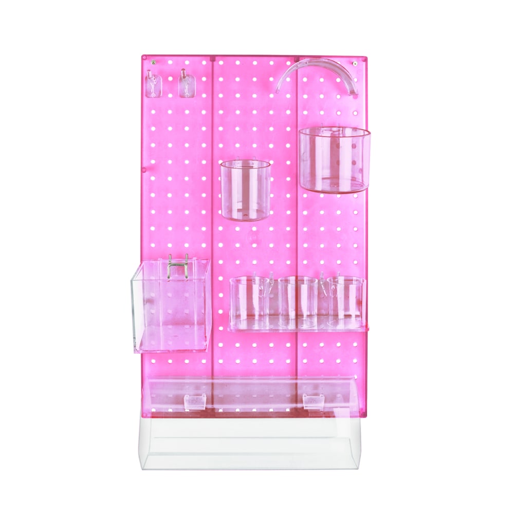 Azar Displays 10-Piece Pegboard Organizer Kit, Pink