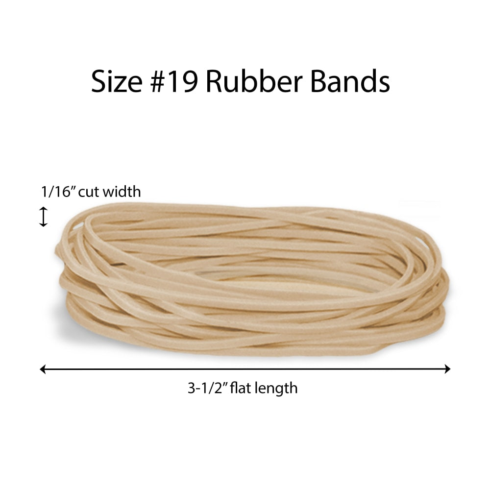 Office Depot Brand Rubber Bands, #19, 3 1/2in x 1/16in, Crepe, 1-Lb Bag