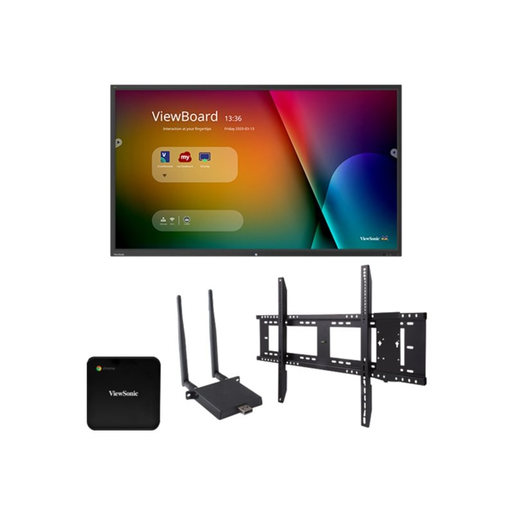 ViewSonic ViewBoard IFP8650-C1 - 86in Diagonal Class LED-backlit LCD display - interactive - with touchscreen - 4K UHD (2160p) 3840 x 2160 - with ViewSonic LB-WIFI-001 Adapter, ViewSonic WMK-047-2 wall mount, ViewSonic NMP660 Chromebox