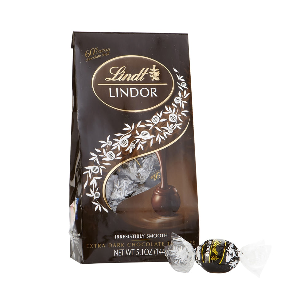 Lindor Extra-Dark Chocolate Truffles, 5.1 Oz, Pack Of 3 Bags