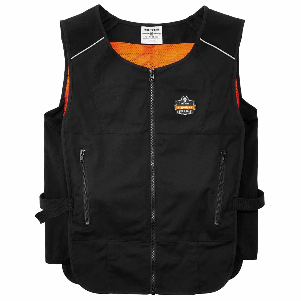 Ergodyne Chill-Its Phase Change Cooling Vest, With Packs, Large/X-Large, Black, 6260