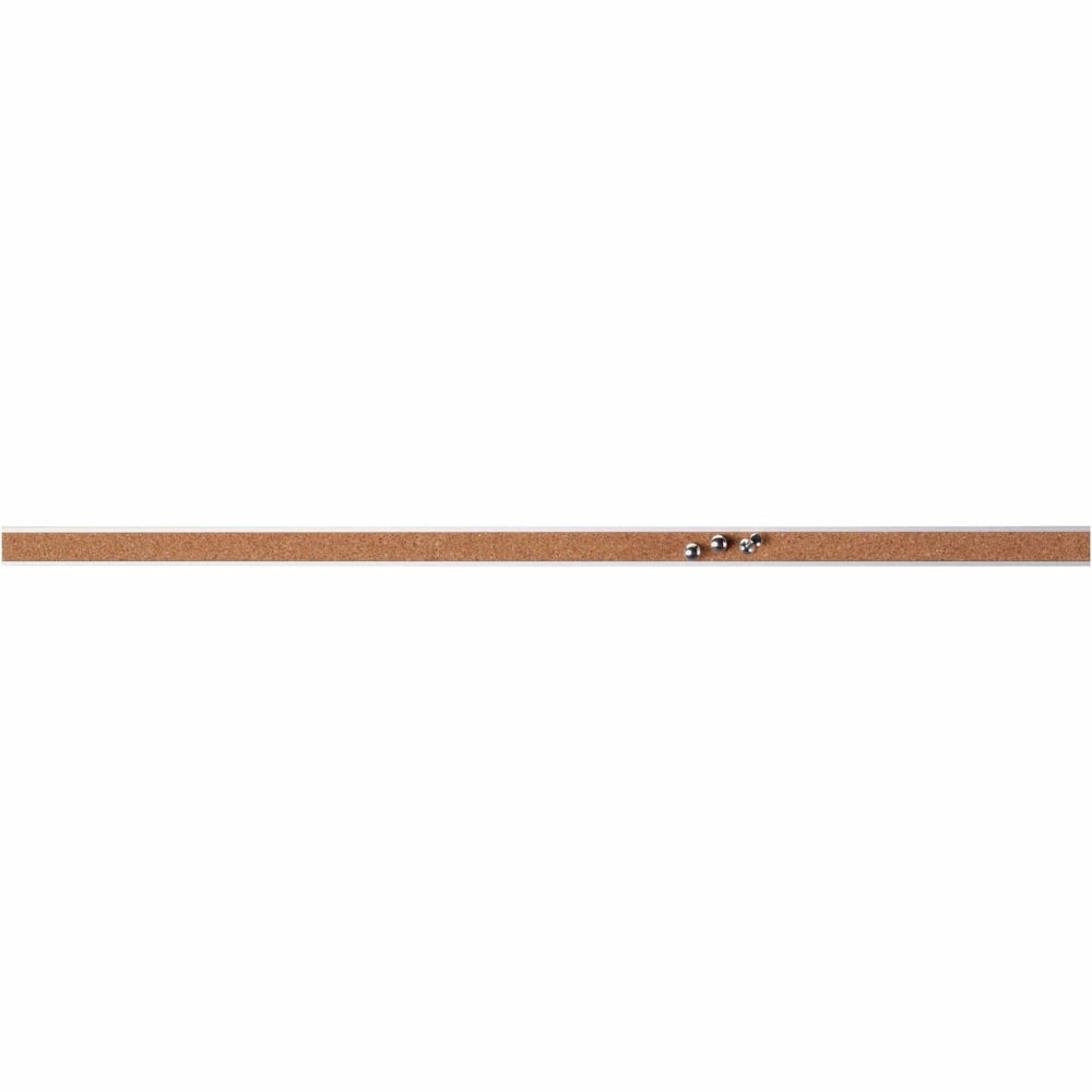 Lorell Cork Bulletin Board Bar, 48in, Silver Aluminum Frame