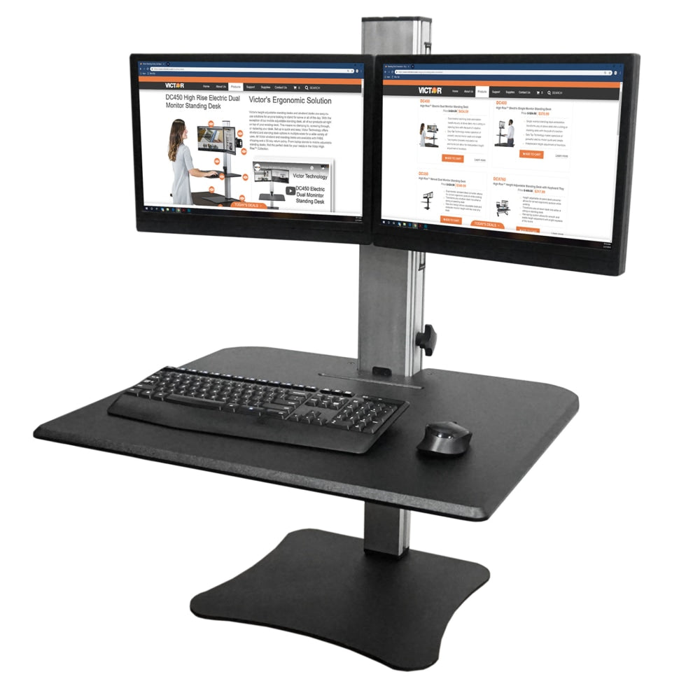 Victor High Rise DC350 Dual Monitor Standing Desk Riser, Black