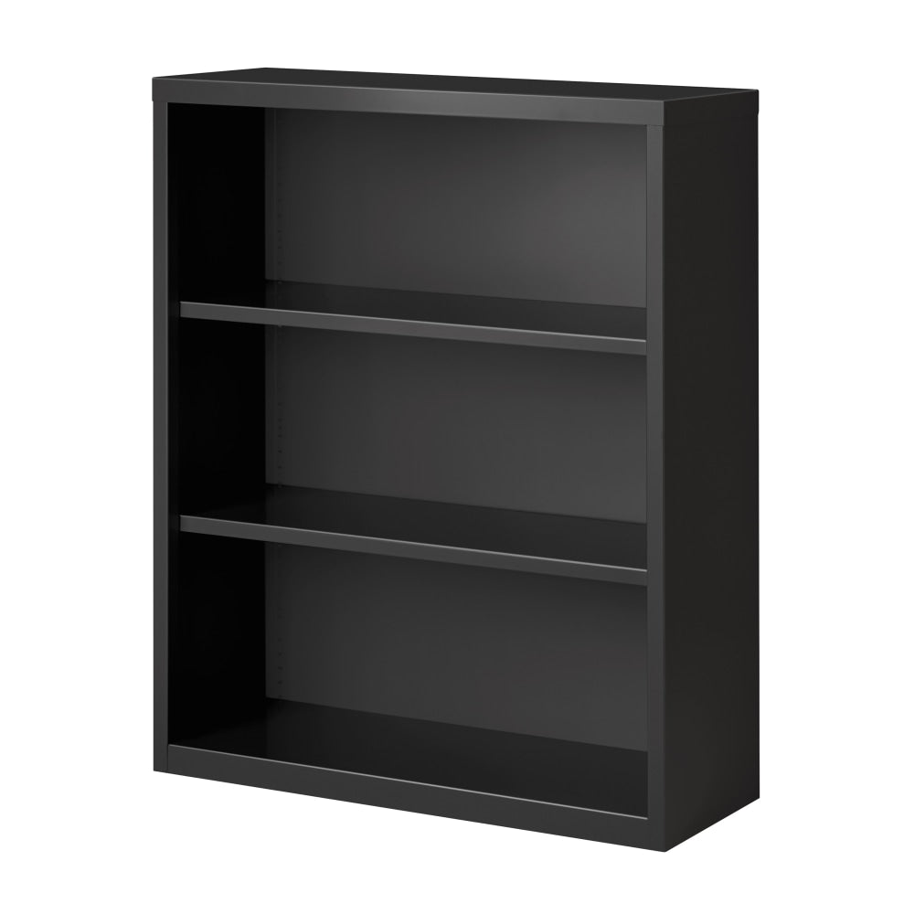 Hirsh 42inH 3-Shelf Metal Bookcase, Charcoal