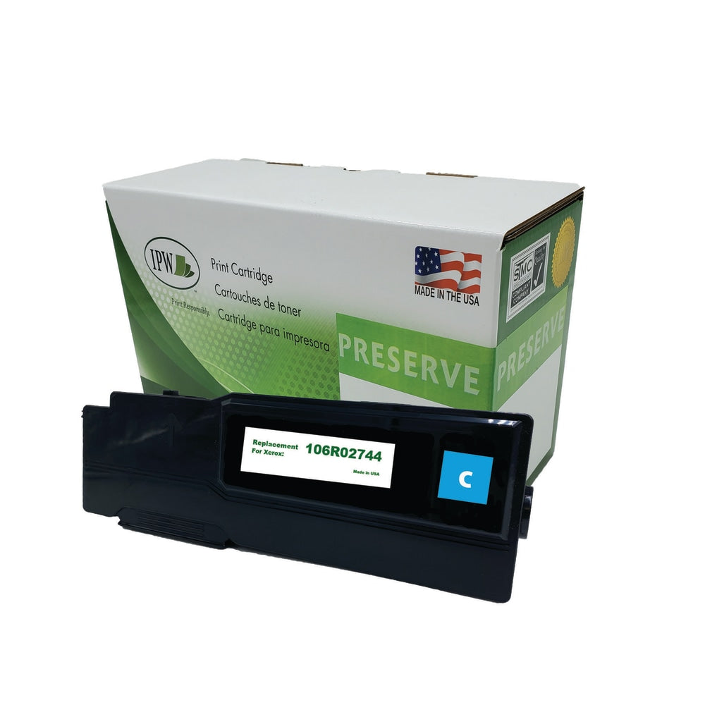 IPW Preserve Remanufactured Cyan High Yield Toner Cartridge Replacement For Xerox 106R02744, 106R02744-R-O