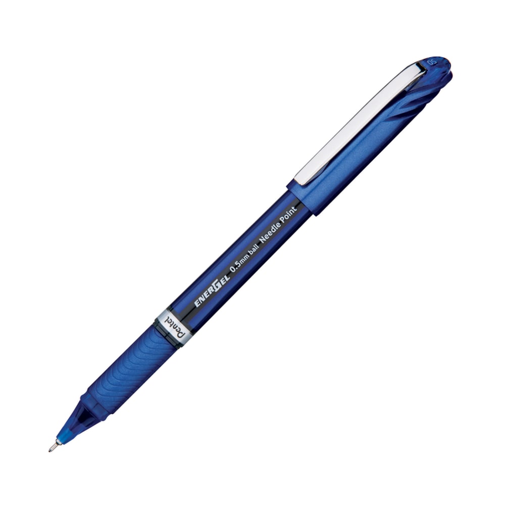 Pentel EnerGel NV Liquid Gel Pens, Fine Point, 0.5mm, Blue Ink, Pack Of 12 Pens