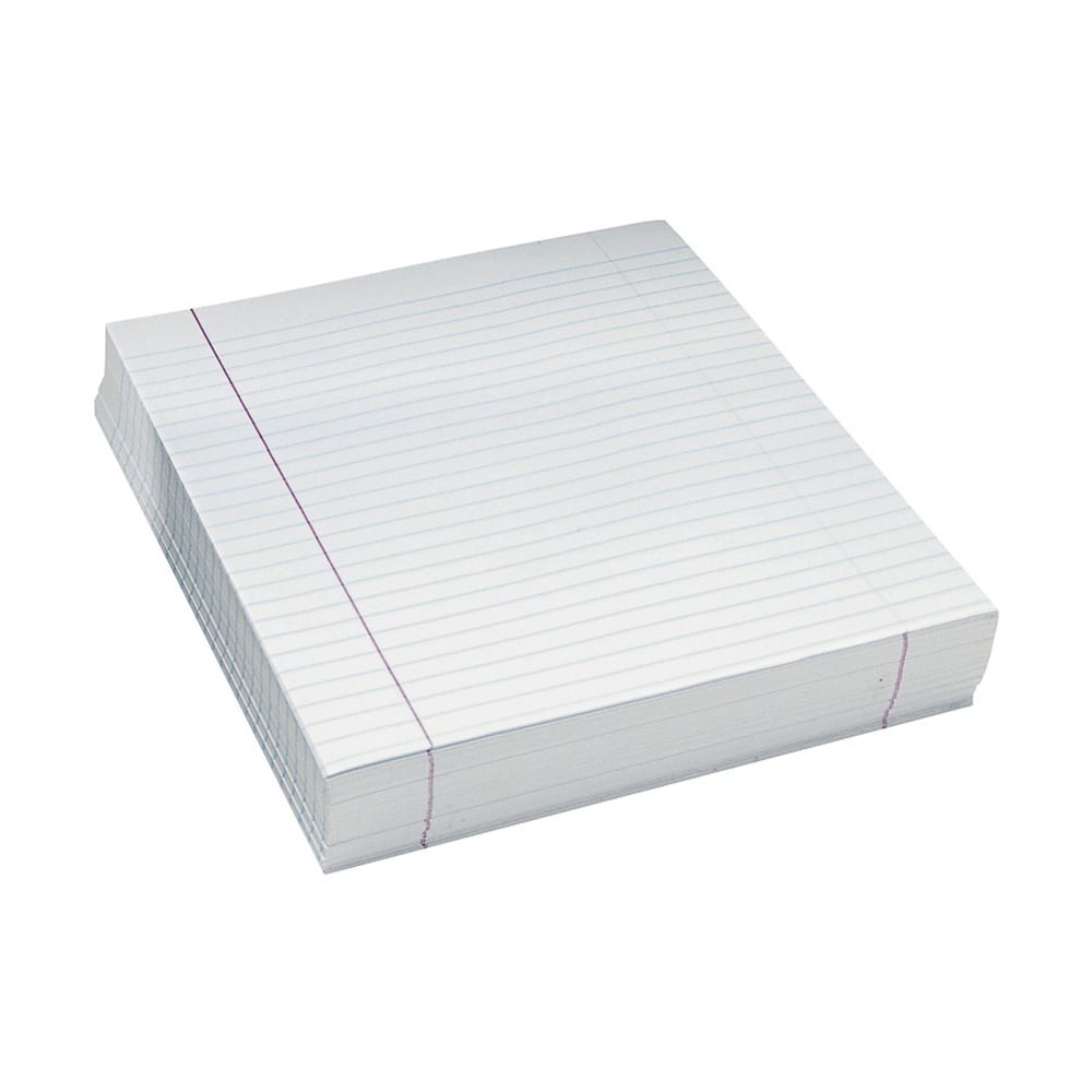 Pacon Composition Paper, Unpunched, 3/8in Rule, 8 1/2in x 11in, White, Pack Of 500 Sheets