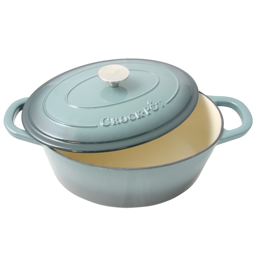 Crock-Pot Artisan 7-Quart Enameled Cast Iron Dutch Oven, Slate Gray