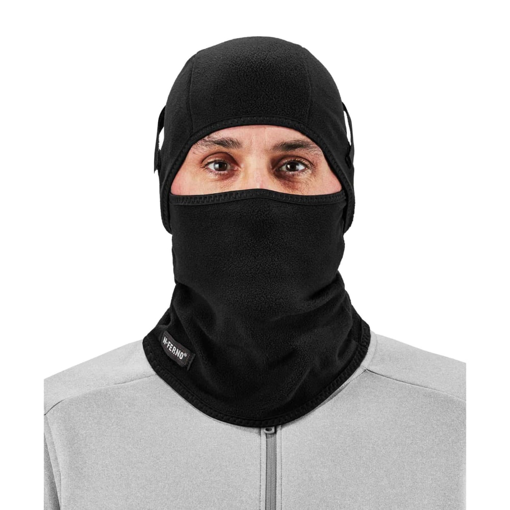 Ergodyne N-Ferno 6826 2-Piece Balaclava Face Masks, One Size, Black, Pack Of 12 Masks