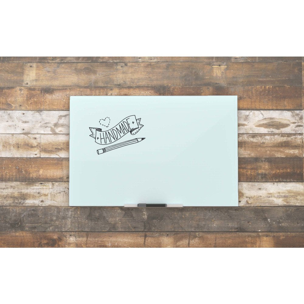 U Brands Frameless Floating Non-Magnetic Dry-Erase Board, 48in x 72in, Frosted White (Actual Size 47in x 70in)